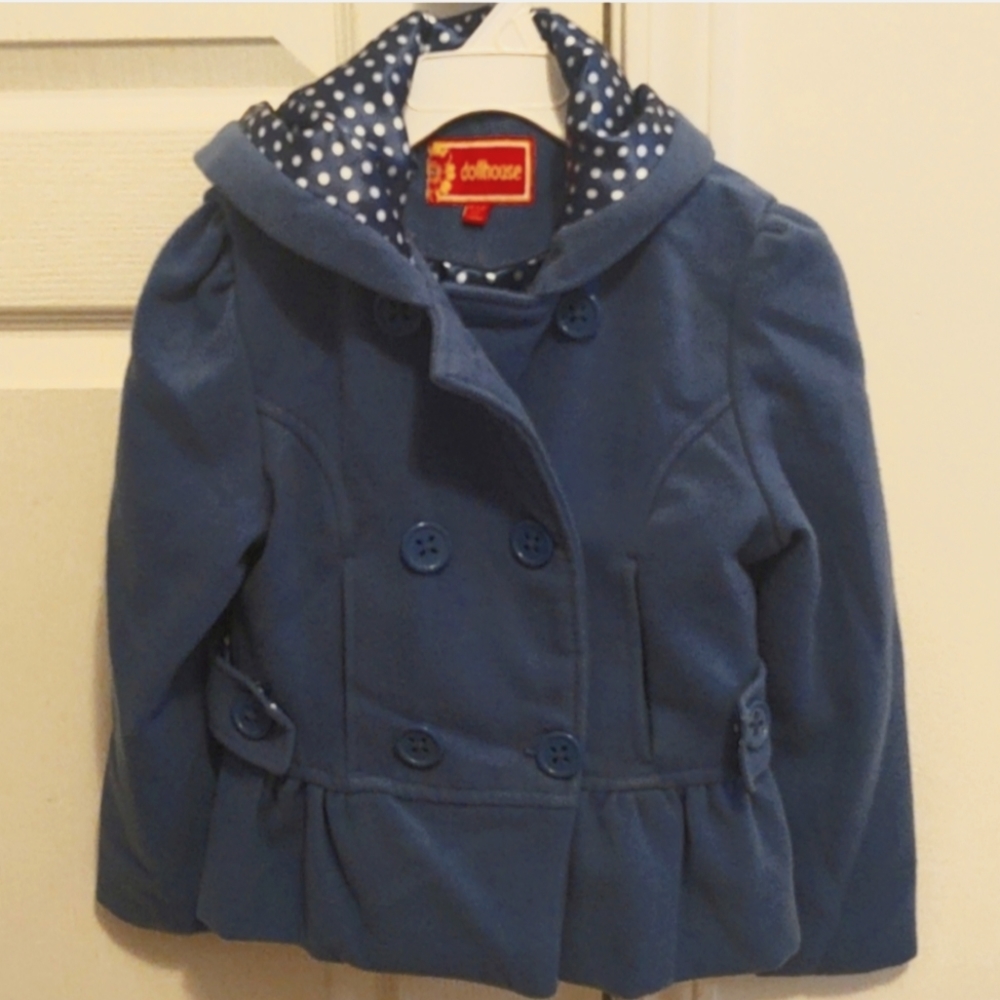 Dollhouse blue pea coat jacket size 5 6